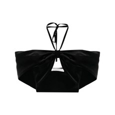 필로소피디로렌조세라피니 벨벳 이펙트 홀터 넥 크롭 탑