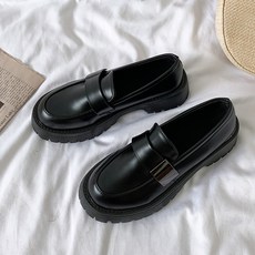 여성 청키 로퍼 슬립온 키높이 로퍼힐 발편한 통굽