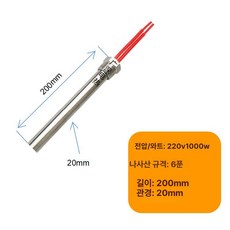 캠핑용 야외 온수 전기 히터봉 물데우는 기계 12V 24V 휴대용, 3 4인치 1000W, 기본 색상