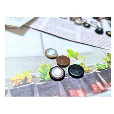 [1SET 다섯개]가죽싸개단추 레자인조가죽단추 자켓수선 의류부자재 패션 무구멍 단추 싸개, 25mm, 5개, 와인