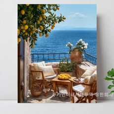 티레오 액자 캔버스형 보석십자수 DIY 키트 40X50cm 사무실 활력 기운 돈 들어오는 행운을 풍수 인테리어 선물용 PK-5707, 1개, PK0738-해변휴가