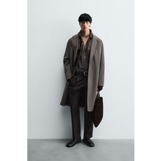 ZARA 워터프루프 텍스처 코트 - 크림/카키 {QHJ}