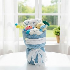 인형꽃다발 졸업식 입학식 발표회 학예회 꽃다발, 1개, 블루