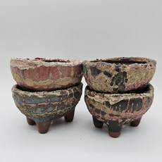 제이팟다육 타원 미니 수제화분 다육이 화분 4개 도자기 화분, 혼합색상