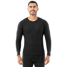 Indera 남성용 전통 롱 존스(Traditional Long Johns) 보온 속옷 상의_168882, Large, 블랙_168882