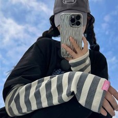 黑白條紋防曬袖套