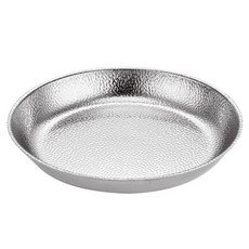 雙耳不鏽鋼平底煎鍋 燴飯盤 專業烹飪鍋具, 銀,22cm(8.66in)