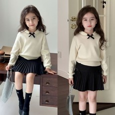 삐삐네옷가게 여아 주니어 로맨틱 니트 주름 치마 상하