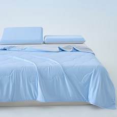 클라우드벨 양면 냉감 이불 여름용 쿨링 소재 부드러운 면 호텔식 침구 에어컨 이불, 블루+그레이