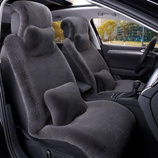 全店折扣 汽車坐墊冬季短毛絨加厚保暖不掉毛羊毛墊子冬天全包圍通用座墊套, 藍灰色,全 車 五 座【豪 華 款】加厚, 1個