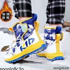 保暖靴 歐美 日本代購防水雪靴兒童雪地靴男童冬季2023新款大棉鞋東北加絨加厚防水棉靴高筒防滑