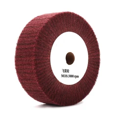 철근녹제거 부직포 연마 휠 나일론 플랩 브러시 금속 청소 녹 제거 연삭 도구 100mm 125mm 300mm, 02 50mm Thick_01 300mm, 1개