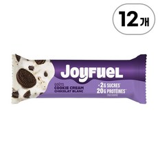 조이퓨얼 화이트 초콜릿 쿠키 크림 단백질 바 JOYFUEL White Chocolate Cookie Cream Protein Bars 55g, 12개