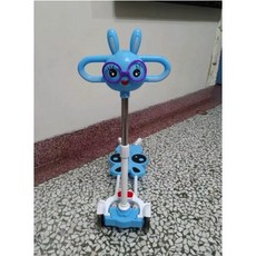三段調節四輪蛙式滑板車 藍色兔子造型, 現貨藍色兔子款, 1個