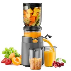 착즙기 녹즙기 스퀴저 오렌지 쥬서기 당근 과일 스무디 가정용 콜드프레스 주스 원액기 130mm 대구경 저속 원액 주서기 고섬유질 고경도 채소과일 착즙 가능 저소음 세척용이, 회색, A9