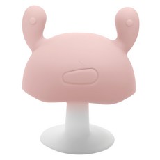 小蘑菇固齒器【附贈收納盒】嬰兒磨牙玩具 食品級矽膠固齒器 寶寶咬咬樂 矽膠牙膠磨牙棒, 粉色, 1套, 固齒器