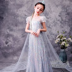 유아의류 스팽글 은빛 여아 공주드레스