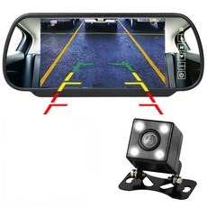 카메라+모니터 화물차용 7인치 룸미러 후방카메라 풀세트, LED 카메라, 6M(기본/일반 승용차)