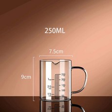 YWDL 1PCS 손잡이가있는 유리 측정 컵 고 붕규산염 주방 우유 커피 머그잔 내열성 컵 실험실 비커, 02 250ml, 01 250-1000ml