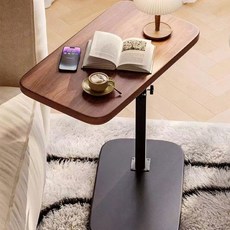 306도 회전 높이조절 우드 사이드테이블 침대 쇼파 보조책상 미니식탁 협탁 테이블, 높이조절360도 보조테이블(화이트화이트)