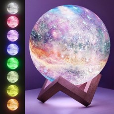 마음을 밝히는 달 램프 - 침실용 3D 조명 멀티 컬러 LED 터치/리모컨 기능이 있는 글로브 모든 연령대의 소녀 및 소년을 위한 생일 선물 스페이스 데코 4 7인치, Galaxy, 5.9 Inch