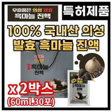 국내산 100% 흑마늘 진액 명품 발효 흑마늘즙 검은 마늘즙 마늘엑기스 먹기 편한 진한 발효흑마늘 부모님 건강즙, 2개