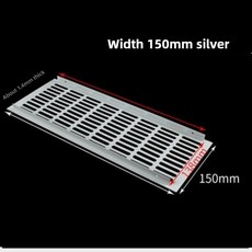 후드캡 형 환기구 너비 100/150/200mm 환기 그릴 알루미늄 합금 메쉬 길이 100-500mm 캐비닛 공기 구멍 커버 하드웨어, [20] Width 150mm Silver, [02] Length 225mm, 1개, 1개입