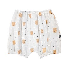 그린베베 국내생산 영유아용 여름용 곰돌 거즈 벌룬 반바지