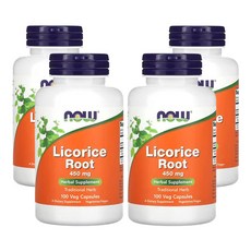 나우푸드 감초 뿌리 450mg 100베지캡슐(캡슐 1정당 225mg), 100정, 4개
