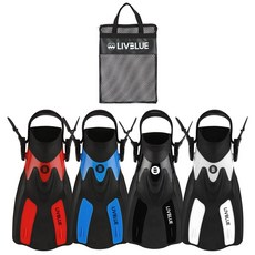 리브블루 오리발 숏핀 LIVF-0012 + 메쉬가방 증정, WHITE