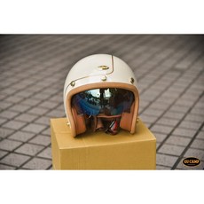 GU CAMP 騎士部品 酋長安全帽 Demeter 內墨片 真皮邊條 金線條 小帽體 復古 奶油白, 奶油白,S, 1個