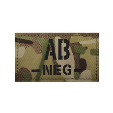 桃園出貨-MC CP迷彩血型 A- B- AB- O- NEG紅外反射胸章魔鬼氈戶外包貼士氣魔鬼氈臂章 士氣魔鬼氈, M00397-3AB-   反光雙-NE