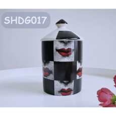 블루밍가든 포르나 얼굴 캔들 향초 세라믹 촛대꽂이+덮개 뚜껑 세티 꽃병 화분, SHDG017