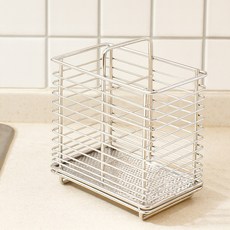 필굿리빙 고급 스텐 와이어 수저통 꽂이 2호, 1개, 실버