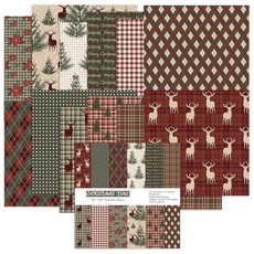 빈티지 스크랩북 종이 30.5 x 30.5cm(12 x 12x2.54cm) - 24 양면 발렌타인 데이 미 패턴 종이 정크 저널링 스크랩북 카드 스톡 종이 패드 카드 제작 DI, 크리스마스 시간