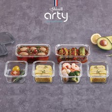 쉬젤 아티 내열용기 직사각6종세트 (직사각400ml*4ea+640ml*2ea), 단품, 단품, 1개