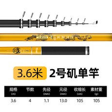 黑鯊 磯釣竿 2/3/5號 遠投滑漂 大導環 超硬超輕 全套滑桿 手海兩用 岸拋竿, ◆37調2號3.6米單竿 竿稍 頂環,默認