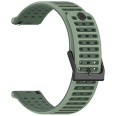 22mm 스마트워치 교체 밴드 플렉시블 실리콘 스포츠 스트랩과 호환 가능한 실리콘 스포츠 스트랩, 가비 녹색, 1개