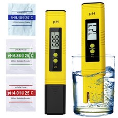 PH水質檢測筆 飲用水酸鹼值測試筆 附校正粉 溫度補償功能 高精度0.01PH 水族適用, 1個