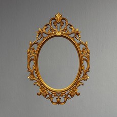ins 레트로 매칭 웨딩소품 사진 그림 프레임 웨딩사진 웨딩 유럽 장식 신부 벽 타원형 조각 백조 제품 거울프레임 소품, 1. 빈 프레임: 앤틱 골드