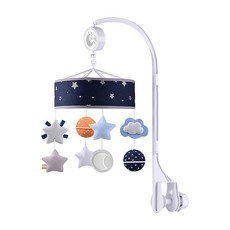 雪倫小舖 KONIG KIDS 發條款免電池嬰兒床鈴 音樂旋轉床鈴 安撫玩具 搖鈴, 星空款-F, 1個