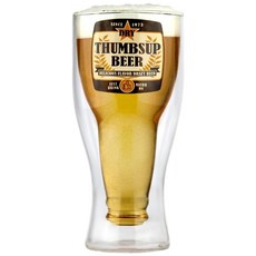 典贊啤酒雙層玻璃杯-贈開瓶器 飲料杯 情侶杯 派對杯 交換禮物 生日禮物 情人節 父親節, 1個