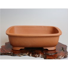 【小樹安每】中國盆缽-宜興柿泥外緣段足長方鉢(名家:唯珍)22cm，精緻餐桌擺設，名家手工藝品, 1個