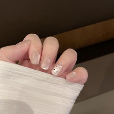 DFMEI 10片手工甲貓眼粉色蝴蝶穿戴甲甲片成品可拆卸美甲ins風夜市擺攤, 1個