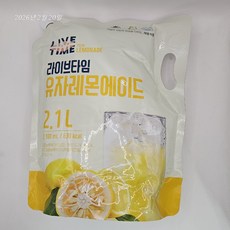 라이브타임 유자레몬에이드 2100ml, 2.1L, 6개