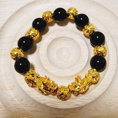 Sun_Plus 貔貅手鍊 復古泰銀 招財黑曜石手串 男士霸氣手鍊