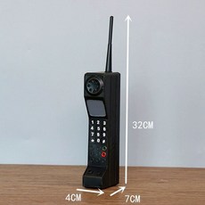 레트로 전화기 공중전화 레드 소품 인테리어 전화 촬영 복고, 빅 블랙