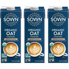 SOWN 오트 크리머 브라운 슈가 946ml 3팩