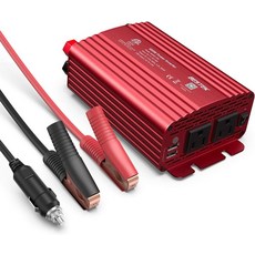 악어 배터리 클램프 4.8A 듀얼 USB 자동차 충전기 ETL이 포함된 BESTEK 500W 파워 인버터 DC 12V 110V AC 컨버터 목록, Red