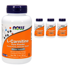 NOW Foods 左旋肉鹼粉, 4個, 85克